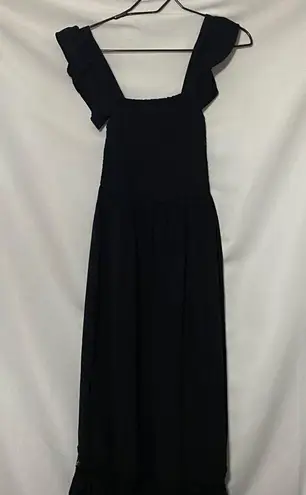NO COMMENT Elegant Black Women's SIZE LARGE SUNDRESS LASER CUT HEM CLEAN Dress