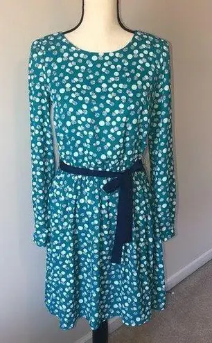 Kit and Sky Abstract Polka Dot Print Blue Dress Size XS Long Sleeve Belt…
