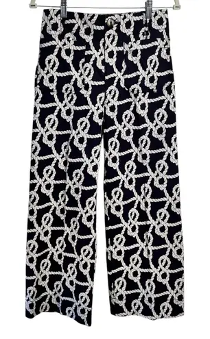 Maeve Anthropologie Colette Pant Women 28 Navy Blue Nautical Coastal Preppy