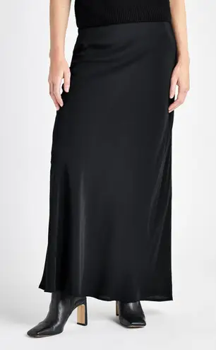 Splendid Women's Black Solid High Waisted Side Zip A-Line Maxi Skirt Size XS