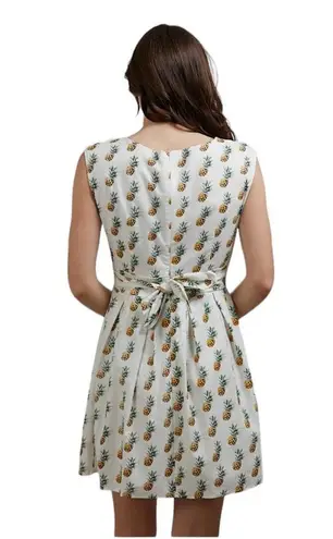 SM WARDROBE PINEAPPLE WHITE PRINT SLEEVELESS BELTED DRESS M Size M