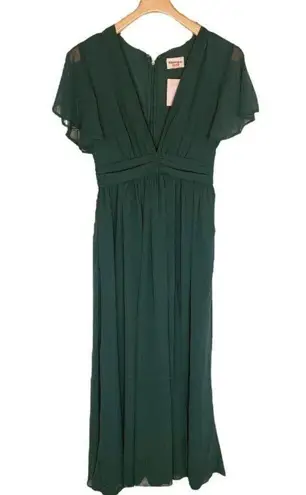 Showpo | August Emerald Green Flutter Sleeve Empire Maxi Dress Size 6 | NWT
