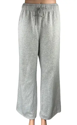 Automet Gray Fleece High Waist Flared Wide Leg Trousers Lounge Sweatpants Size L Size L