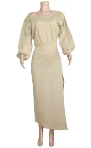 SER.O.YA. Elo Long Sleeve Fleece Sweater Dress, Camel, Large Brown