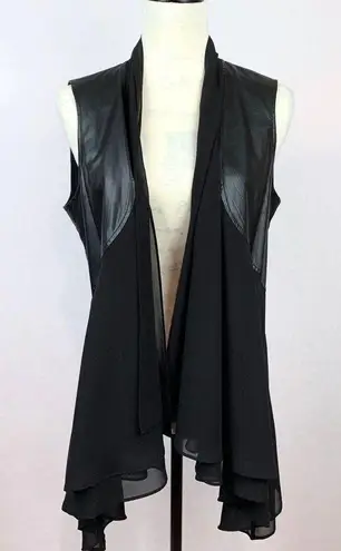 ZOEY Vest Faux Leather/Sheer Black Size S