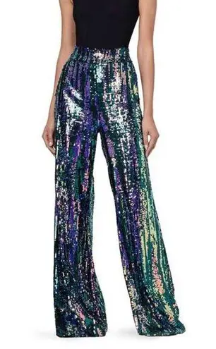 NWT Alix NYC High Waisted Sequin Kimmel Pants Size S Aurora Blue