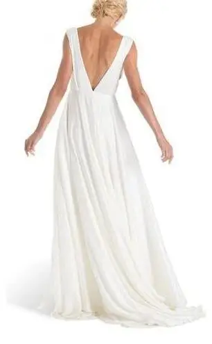 Joanna August NWT Joplin Slit Front Button-Up V-Neck Wedding Dress Size 2