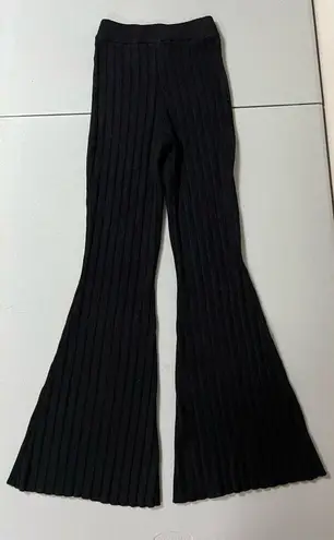 Dynamite Black Knit High-Rise Flare Pants Bottoms Size XS 🦓