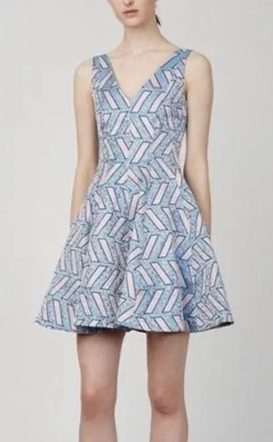 Opening Ceremony NWT Slash Pool Fit & Flare Dress Jacquard Pastel Pink & Blue 0