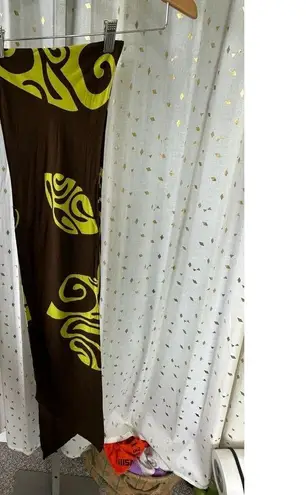 NWOT Unbranded Hawaiian Polynesian Indigenous Dye Geometric Abstract Scarf Brown