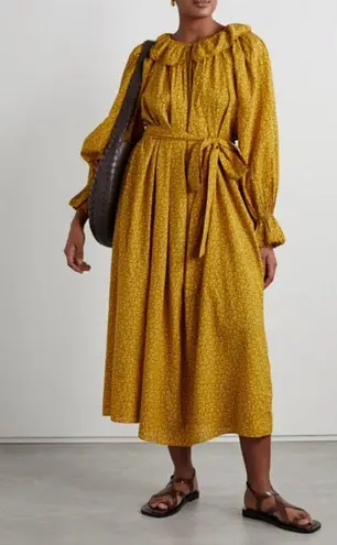 💕DOEN💕 Rory Dress ~ Peter Pan Collar Sunsoaked Foothills Floral Print XXS NWOT Yellow