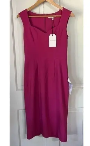 Dress the Population Elle Hibiscus Pink Sleeveless Sweetheart Sheath Dress M NWT