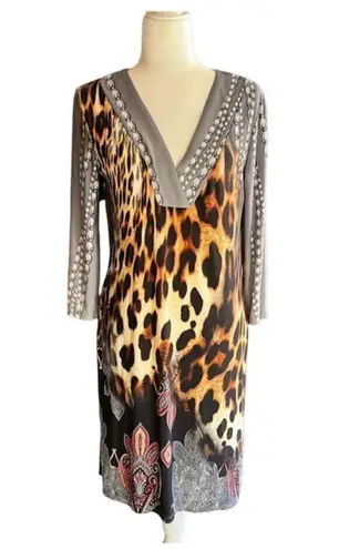 Sunny Leigh Leopard Print Sheath Dress