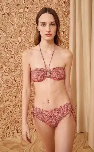 Ulla Johnson Flynn Pink Floral Halter Bikini Top, Size Medium, $170