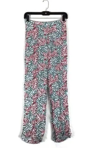 ONIA Mila Wide Leg Palazzo Leaf Print Boho Pants