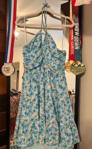 Floral Blue Mini Dress