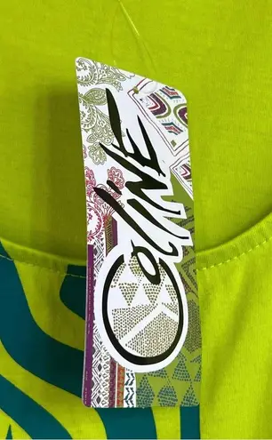 Coline Size 3XL Lime Green with Multicolored Designs Tank Top New With T…