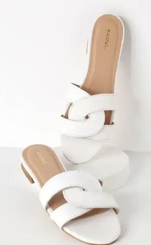 Kaanas  Santorini White Leather Slide Sandals Size 7