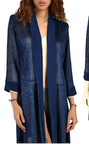 R & M Richards Blue Metallic Evening Cover-Up Cardigan NEW 16W