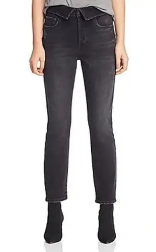 Pistola Nico High Rise Mom Shadows Distressed Fold Over Straight Leg Jean 27