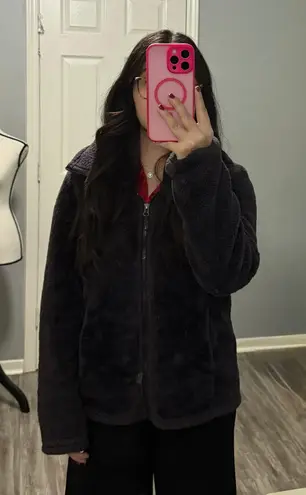 32 Degrees Heat Dark Purple Sherpa Zip Up Jacket Size Small