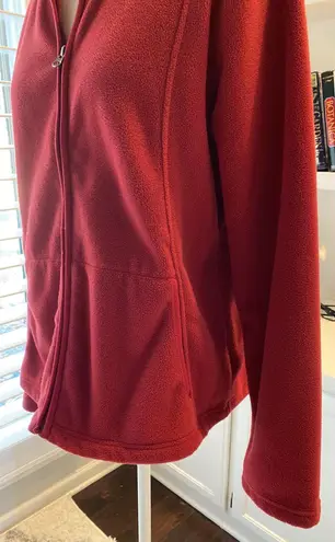 Merona Burgandy Fleece Zip up Jacket Medium
