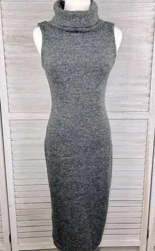 BACK TRACK CLOTHING Vintage Bodycon Sleeveless Sweater Dress Cowl Neck Gray