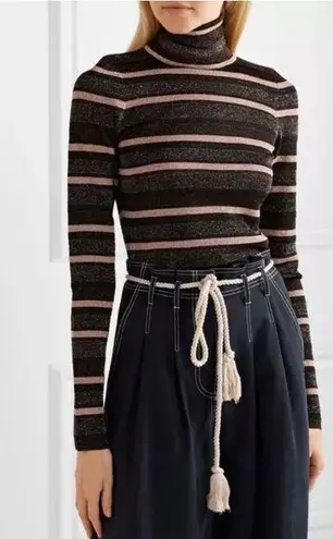 Ulla Johnson stripe metallic turtleneck