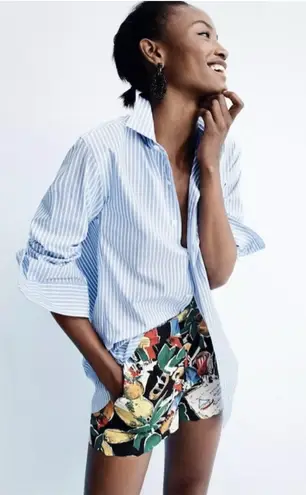 J.Crew Black Multicolor Scalloped Hem Shorts Size 8