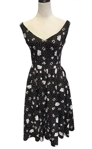 Lucky Thirteen Rockabilly Tattoo Pinup Pattern Cotton Spandex Dress Small Black Size undefined