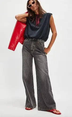 Rolla’s Studio Flare High Waist Jeans Stone Grey LIGHT GREY Womens Size 26 Gray