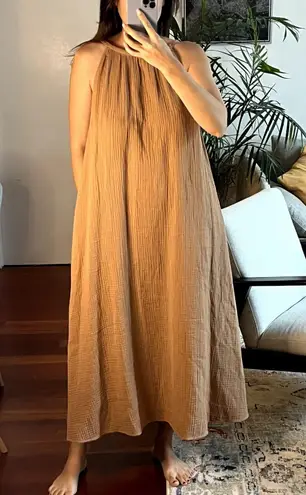 Jenni Kayne drift midi dress terracotta size S cotton