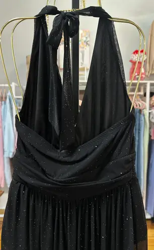 D & M Black Sparkling Sheer Maxi Dress
