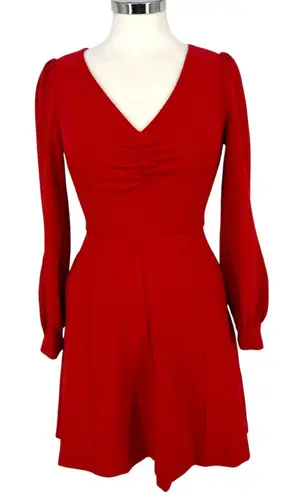 FRNCH Aldina A-Line V-Neck Mini Dress Red Size XS NWT