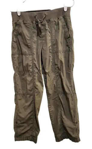 Dip Sage Green Drawstring Pull On Straight Leg Lightweight Cargo Pants Size 6