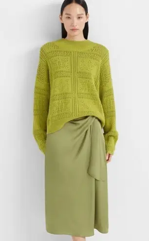 Club Monaco pointelle stitch green oversized sweater sz Medium