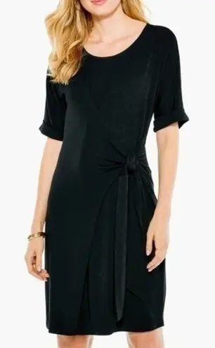 Nic+Zoe Knit Tie Dress Black Onyx Medium