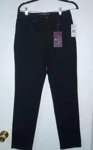 Gloria Vanderbilt Amanda Slim Leg Jeans Black Size 6 Average Embroidered Pockets