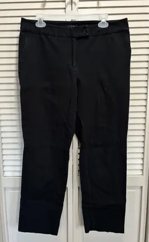 Jones Of New York Straight Black Pants Mid Rise Button Zip Pocket Size 12