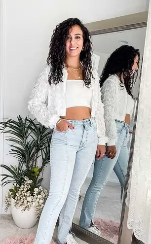 Crop Top Womens L Blue White 2 Pack Tank Cami Summer Y2K Basic Crop Tanks FC2 Size L