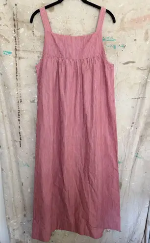 Vintage Marimekko 1975 Square Neck Midi Dress Pink Size 10