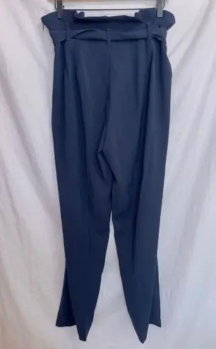 Rachel Roy Blue Pull On High Waisted Belted Paperbag Pants size 6