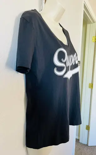 Evereve NWOT Sol Angeles Super v neck tee black S