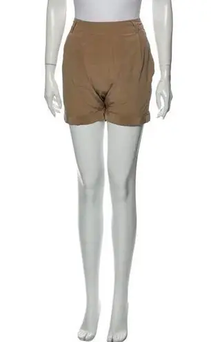 Brochu Walker Size P (XS/S) 100% Silk Brown Cuffed Mini Shorts