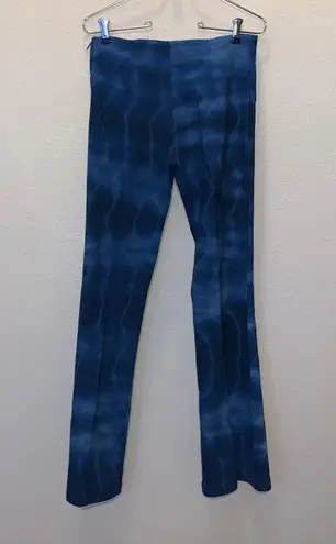 Lina Ge Fashion Vintage Blue tie-dye Corduroy Pant Suit Blazer Pants Flare