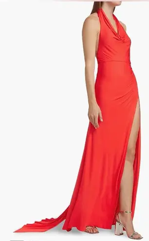 NWOT Staud Julius halter thigh slit red rose Maxi Dress sz S
