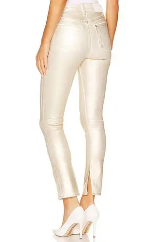 Jonathan Simkhai Standard Rae High Rise Ankle Skinny Jean with Dart in Gold Foil Size 25 - Image 2