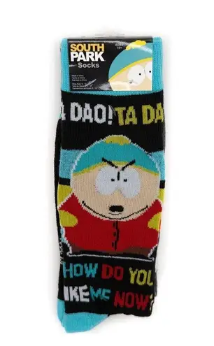South Park Crew Socks Mens Womens Cartman Kenny Funny Fun Gift 2 Pairs Black