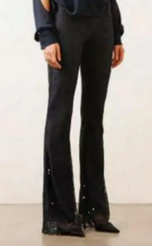 SW3 Bespoke Kensington Lace Flare Bell Bottom Pants Blue Size 4