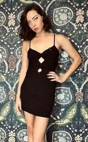 Cult Gaia Zenda front-knot knit mini dress in steel blue size XS extra small